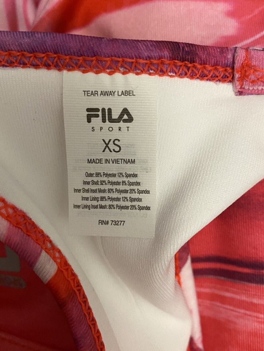 Fila Tunic Sports Tank Top Womens Size XS Hot Pink Purple Shelf Bra NEW - Picture 5 of 5
